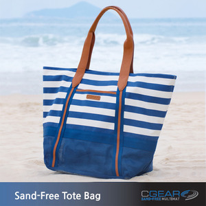 CGear Sand-Free Tote Bag Stripe-Navy-Blue